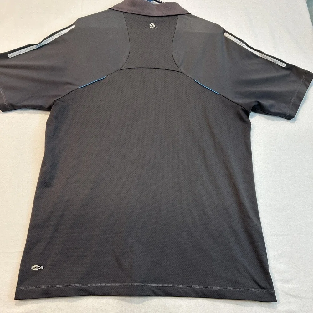 Adidas Mens Golf Polo Shirt Medium The Bull Jack Nicklaus Gray ClimaCool Polo